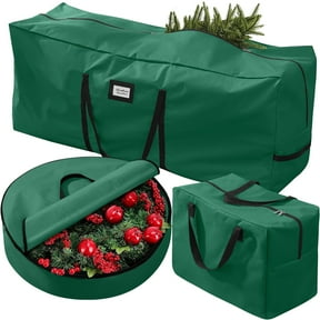 Ayieyill 3Pcs Christmas Tree Storage Bag, Christmas Tree Bag for 7.5 FT Artificial Trees, Durable Waterproof With Reinforced Carrying Handles (Green)