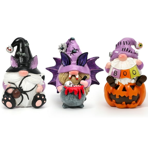 Ayieyill 3Pcs Halloween Gnomes Decorations Halloween Gnomes Ornaments for Home Decor | Handmade Halloween Gifts | Resin |