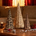 thumbnail image 1 of Ayieyill Tabletop Christmas Tree Christmas Decoration indoor, Handmade Wicker Christmas Tree Farmhouse Christmas Decor Rustic Decorations, 3pcs Black, 1 of 9