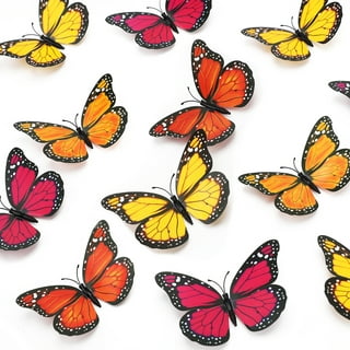 String Monarch Feather Butterflies Garland , Orange Artificial Butterflies,  String of Butterflies, Home and Garden, Weddings, Halloween 