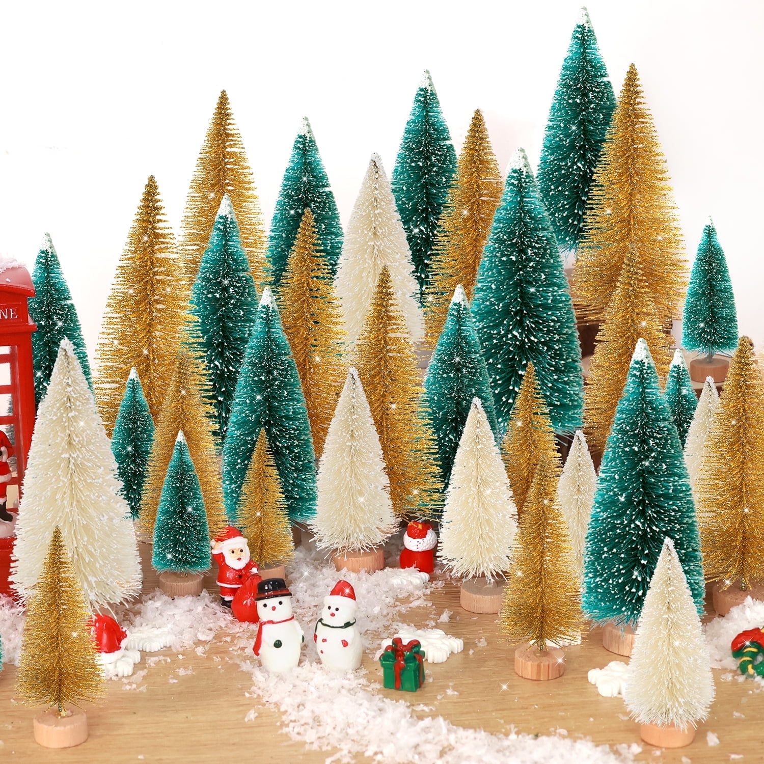 Ayieyill 44pcs Mini Christmas Tree, Bottle Brush Christmas Trees