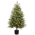 thumbnail image 1 of Ayieyill 4FT Norfolk Pine Christmas Tree, Artificial Norfolk Pine Tree Fake Potted Tree with 80 LED Lights, Indoor Holiday Christmas Decorations, 1 of 10