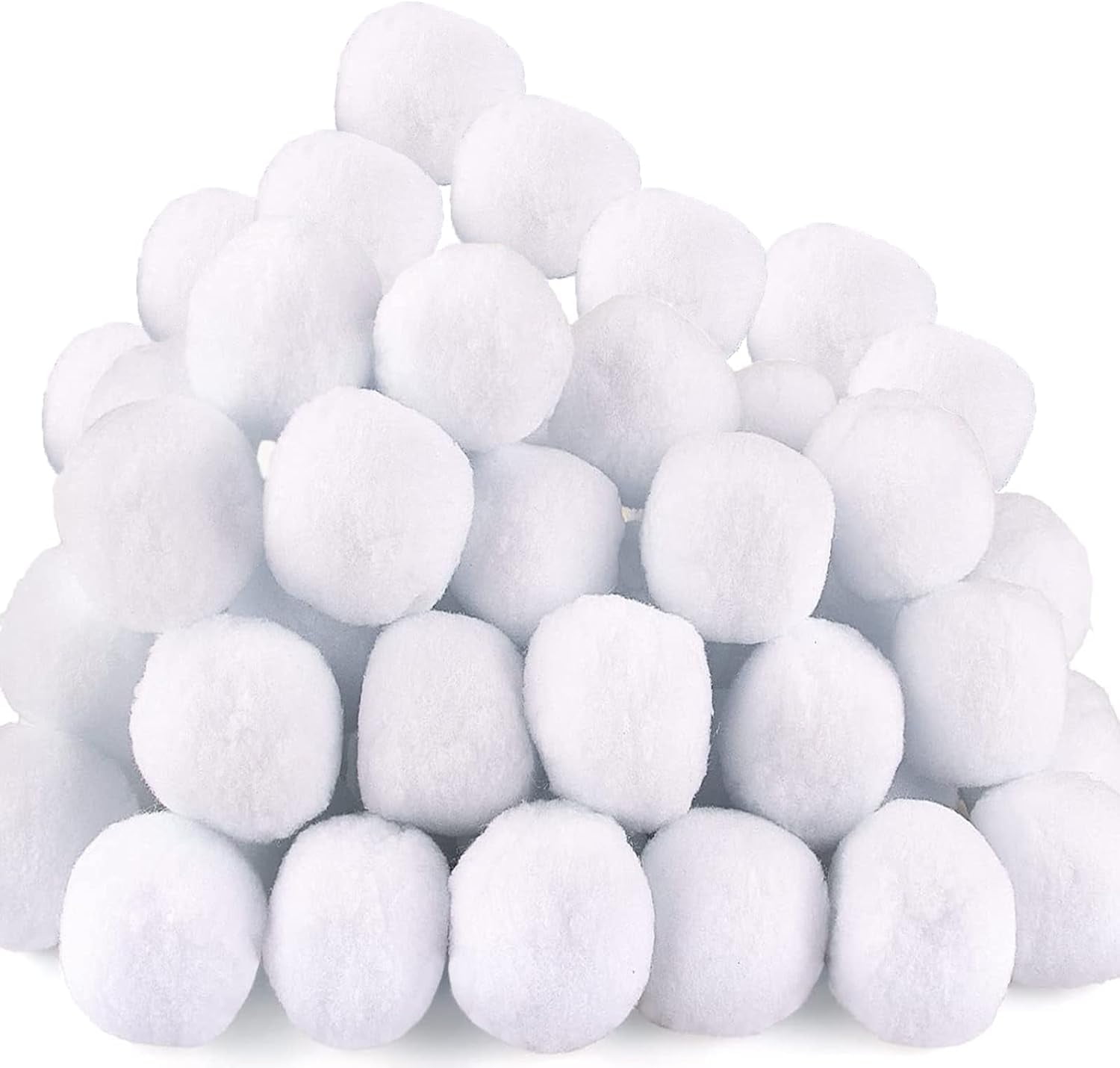 Ayieyill 50Pcs Fake Snowballs for Kids I Indoor Snowball Fight Set I  Artificial Snowballs for Kids Indoor & Outdoor I Realistic White Plush  Snowballs I Christmas Snow Decorations 