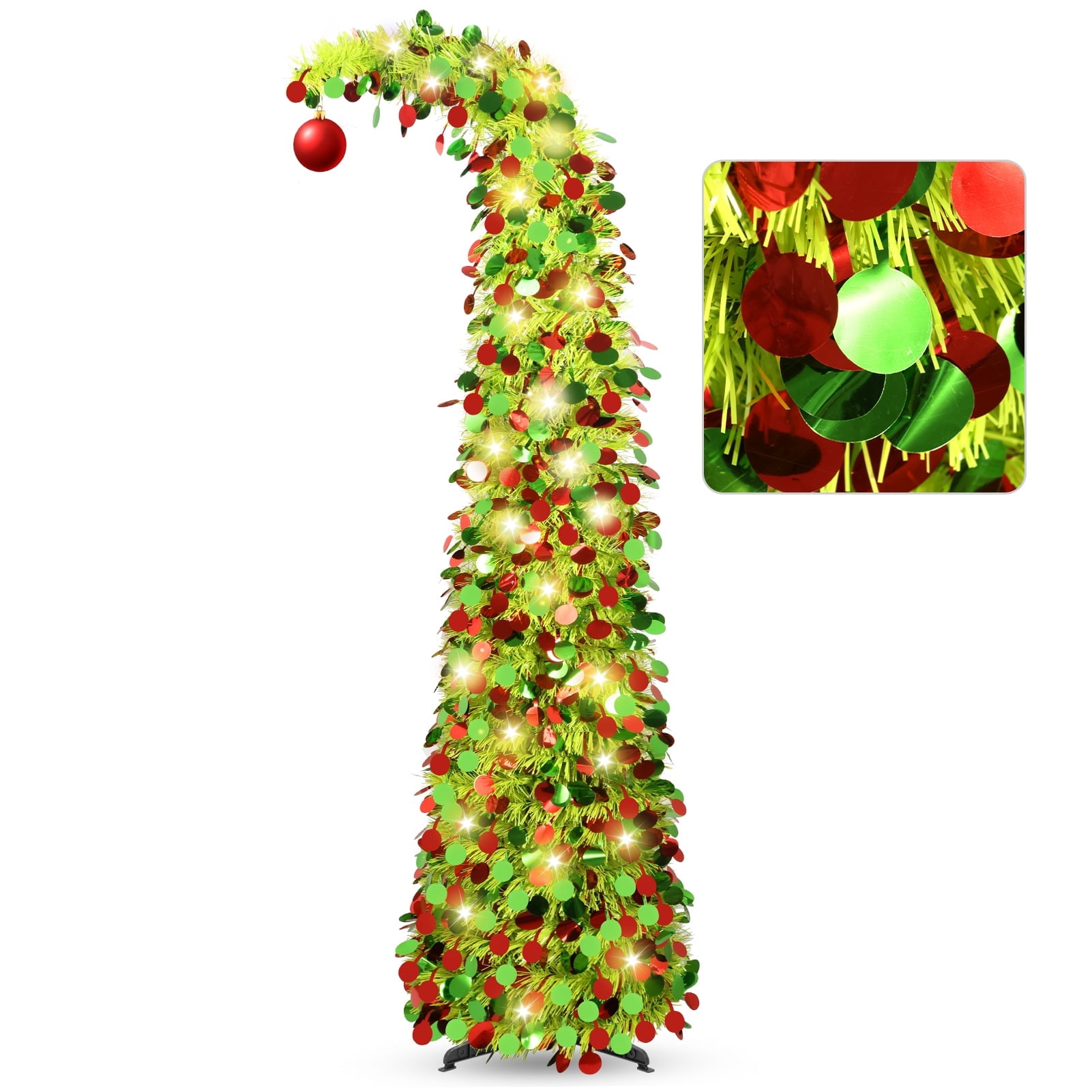 Ayieyill 5ft Pencil Christmas Tree, Collapsible Xmas Tree with