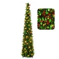 thumbnail image 1 of Ayieyill 5ft Pop up Christmas Tree,Color Artificial Pencil Tinsel Xmas Trees for Christmas Indoor Decorations, Collapsible Christmas Tree (Classic Green), 1 of 8