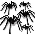 thumbnail image 1 of Ayieyill 5 Pcs Giant Spider Halloween Decorations Outdoor, Scary Hairy Spiders for Halloween Yard Decorations, Haunted House Props, 1 of 7