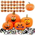 thumbnail image 1 of Ayieyill 64 Packs Halloween Stickers Pumpkin Decorating Stickers for Children , 32 Sheet Small Pumpkin Face Stickers for Halloween Party Supplies Trick or Treat Party Favors, 1 of 9