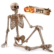 Ayieyill 5.4ft Halloween Skeleton Decorations, Weathered Posable Skeleton Decor for Halloween Decorations Outdoor Indoor