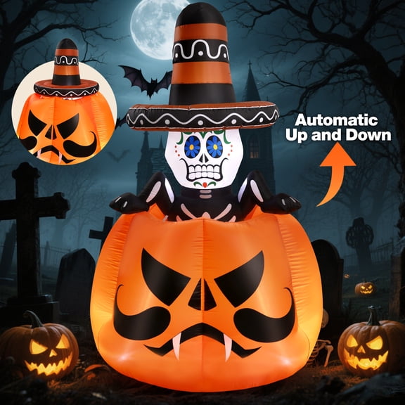 Ayieyill 6FT Halloween Inflatable Archway with Pumpkin Design Outdoor Decoration Blow Up Yard Decoration for Lawn Garden Front Porch Halloween Party Decor