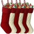 thumbnail image 1 of Ayieyill 6Pcs Christmas Stockings, Large Xmas Stockings Double-Sided 18 Inches Fireplace Stockings for Family Christmas Decorations (Red,White), 1 of 7