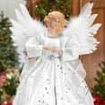 thumbnail image 1 of Ayieyill Angel Treetop, 12-Inch, Christmas Angel Tree Topper, Lighted Angel Tree Topper White -Christmas Tree Topper Decoration Ornament (Silver), 1 of 8