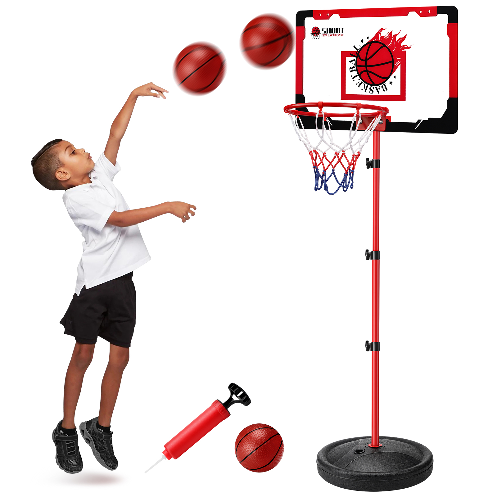 Ayieyill Mini Children's Basketball Set For Kids, Adjustable Height 46