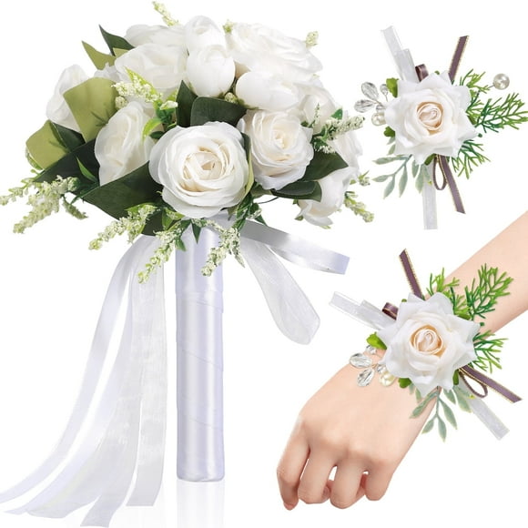Ayieyill Wedding Bouquets for Bride and Bridesmaids, Tossing Artificial Flower Bouquets, Wedding Decorations