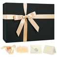 thumbnail image 1 of Ayieyill Black Gift Box with Ribbon, Christmas Present boxes with Magnetic Lids, Mother's Day Gift Wrap Boxes for Wedding (9.2*6.7*2.75 inches), 1 of 7