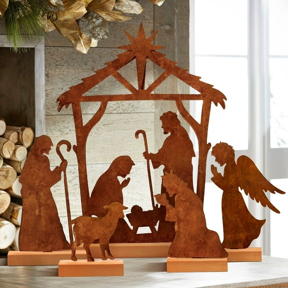 Ayieyill Christmas Tabletop Decorations Indoor 5pcs Nativity Scene Christmas Decor Xmas Decoration