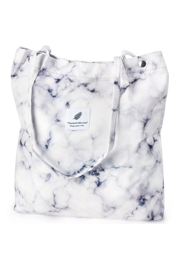 Corduroy Tote Bag Large for Women Girl Lady Canvas Shoulder Cord Purse and Handbags with Inner Pocket