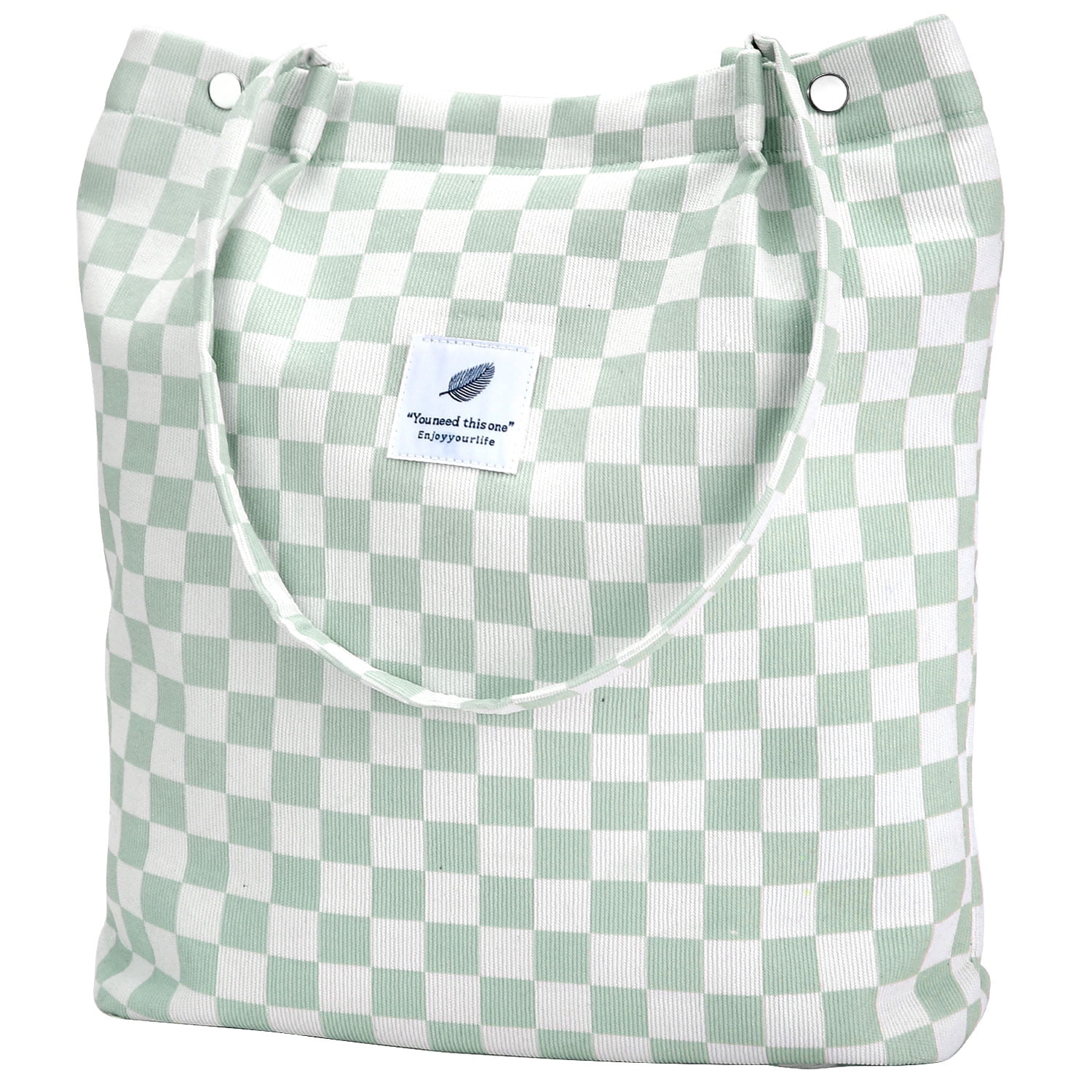 Ayieyill Corduroy Tote Bag for Women, Lightweight Canvas Shoulder