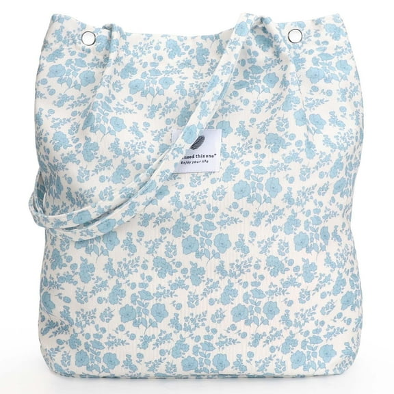Ayieyill Corduroy Tote Bag for Women Girl Lady Large Corduroy Bag Canvas Shoulder Bag and Handbags with Inner Pocket