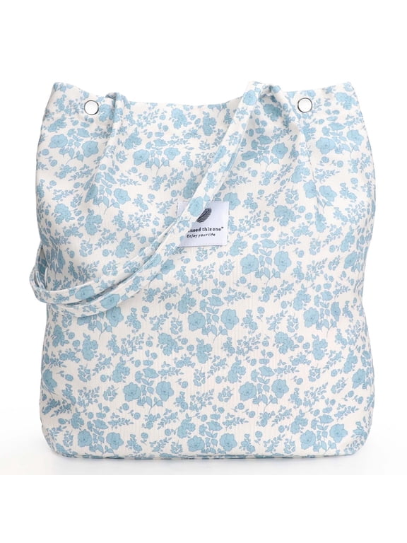 Corduroy Tote Bag for Women Girl Lady Large Corduroy Bag Canvas Shoulder Bag and Handbags with Inner Pocket