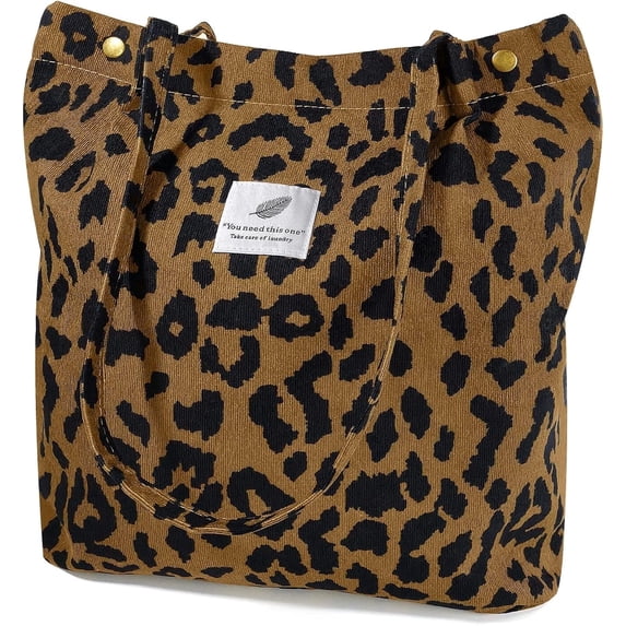 Ayieyill Corduroy Tote Bag for Women Girl Lady Large Corduroy Bag Canvas Shoulder Bag and Handbags with Inner Pocket