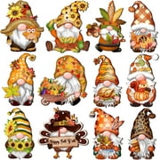 Ayieyill Fall Thanksgiving Gnomes Wooden Decorative Hanging Ornaments for Fall Thanksgiving Decor Party Supplies