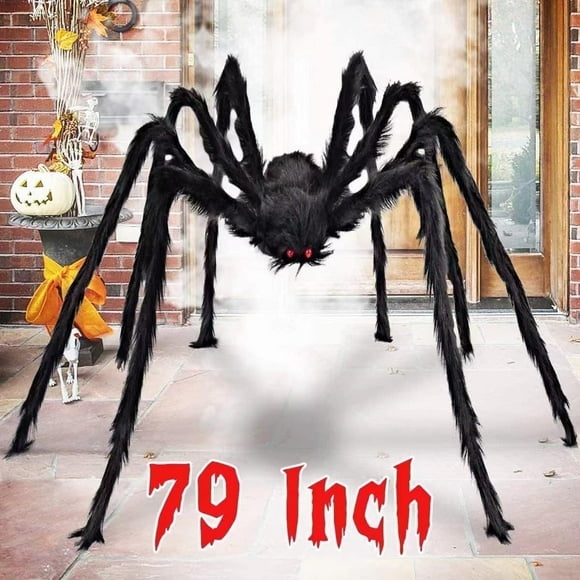 Ayieyill 79 In Giant Spider Halloween Decorations Outdoor, Scary Large Spider for Halloween Yard Decorations, Haunted House Props, 1pc