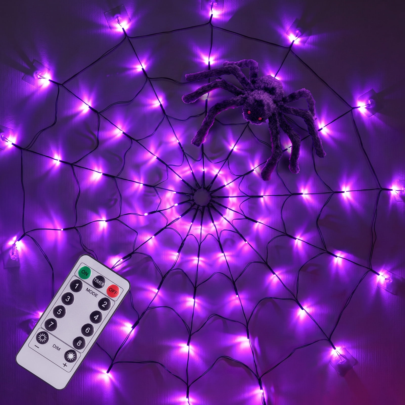 Ayieyill Halloween Spider String Lights,4FT 70 Purple LED with ...