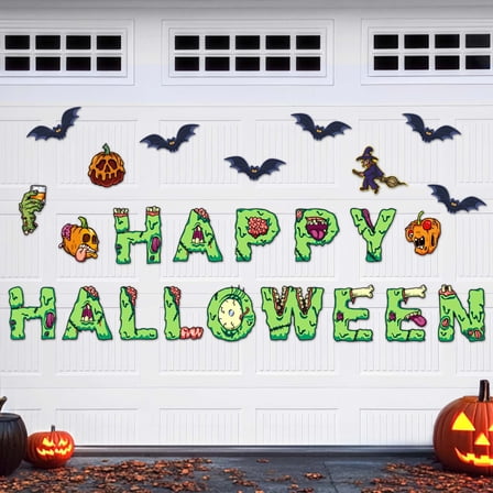 Ayieyill Halloween Garage Door Decorations Outdoor Happy Halloween Magnetic Sticker, Halloween Home Decor for Fridge Refrigerator Garage Door Car Decor