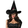 thumbnail image 1 of Ayieyill Halloween Witch Hats for Women with Lamp Cosplay Party Halloween Costume Accessory Black, 1 of 8