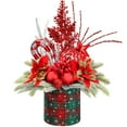 thumbnail image 1 of Ayieyill Mini Christmas Tree with Pine Cone Berry, Bottle Brush Christmas Trees for Christmas Decorations Indoor, Christmas Tabletop Decor Centerpiece | Round, 1 of 6