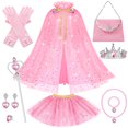thumbnail image 1 of Ayieyill Princess Dress up Clothes for Little Girl, 11Pcs Princess Cape with Crown, Princess Dresses for Girl 3-8 Birthday Gift, 1 of 7
