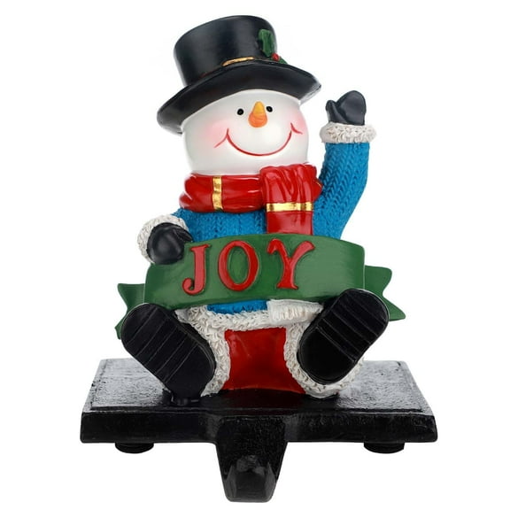 Ayieyill Christmas Snowman Stocking Holder, Resin Stocking Holders for Mantle Christmas Decorations