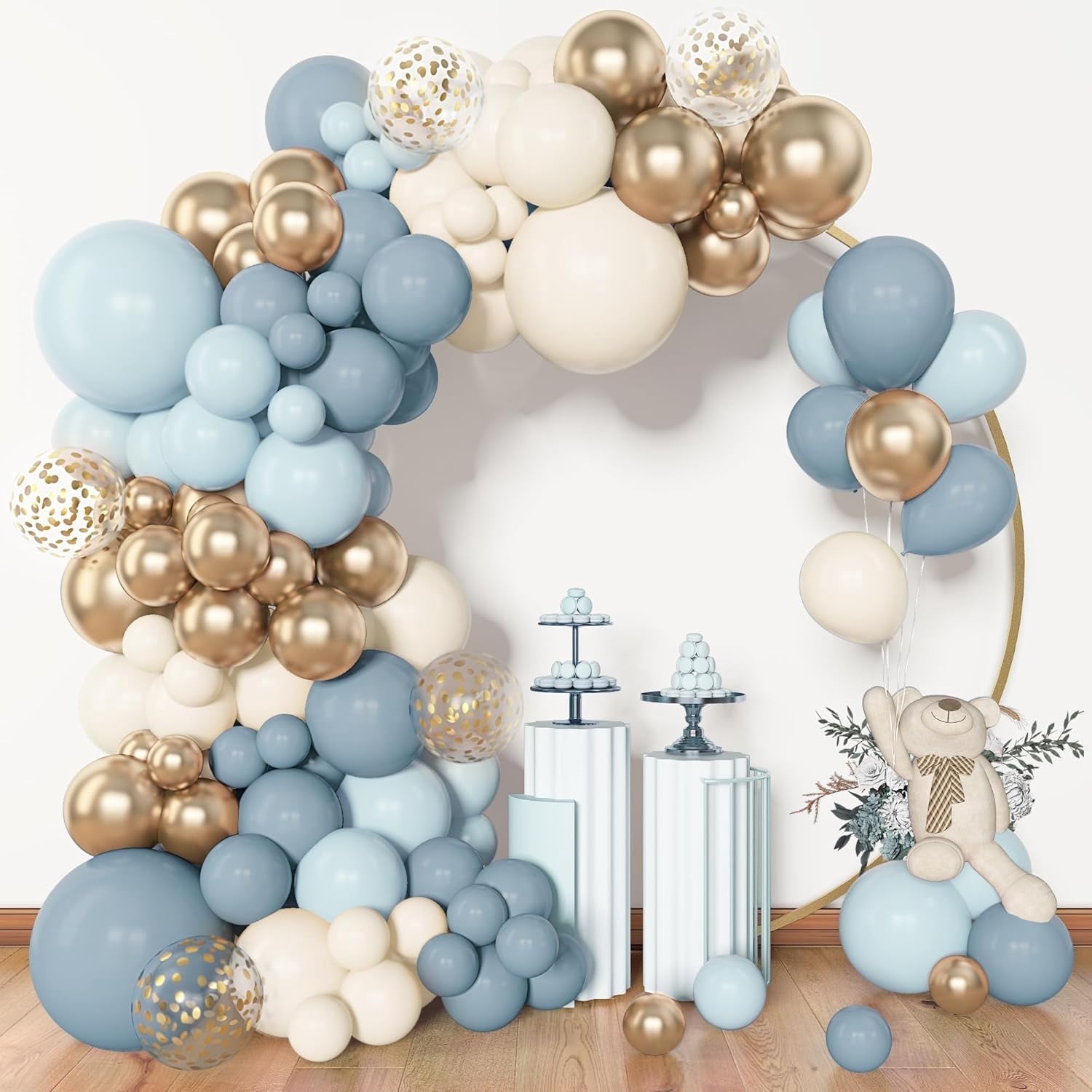 Ayieyill 156pcs Dusty Blue Balloon Arch Kit for Baby Shower, Wedding ...