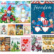 Ayieyill Seasonal Garden Flags Set of 12 Double Sided 12 x 18 inch Yard Flags, Small Garden Flags for Outside, Fall Winter Halloween Christmas Outdoor Flags, Holiday Garden Flags for All Seasons