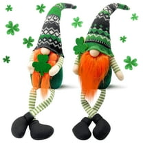 Ayieyill St Patricks Day Decorations 2PCS St Patricks Gnomes for Kids Home Table Ornament St. Patrick's Day Gifts Irish Gnome Plush Elf Scandinavian Handmade Swedish Tomte Leprechaun 20in (Green)