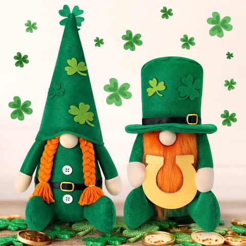 Ayieyill St Patricks Day Decorations Gnome Plush Table Decor Green Irish Gnome St Patricks Day Gifts St. Patrick's Day