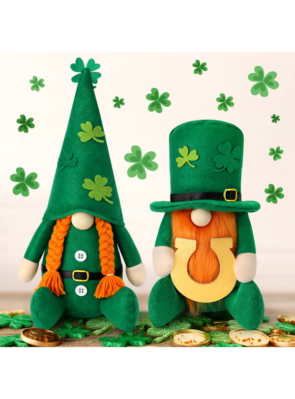 Ayieyill St Patricks Day Decorations Gnome Plush Table Decor Green Irish Gnome St Patricks Day Gifts St. Patrick's Day