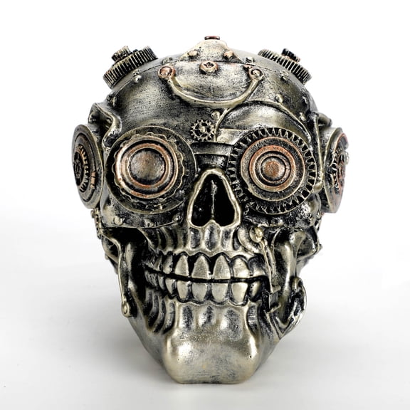 Ayieyill Halloween Skull Decor, Resin Steampunk Skull Decorations, Mechanical Skulls Halloween Decorations Indoor