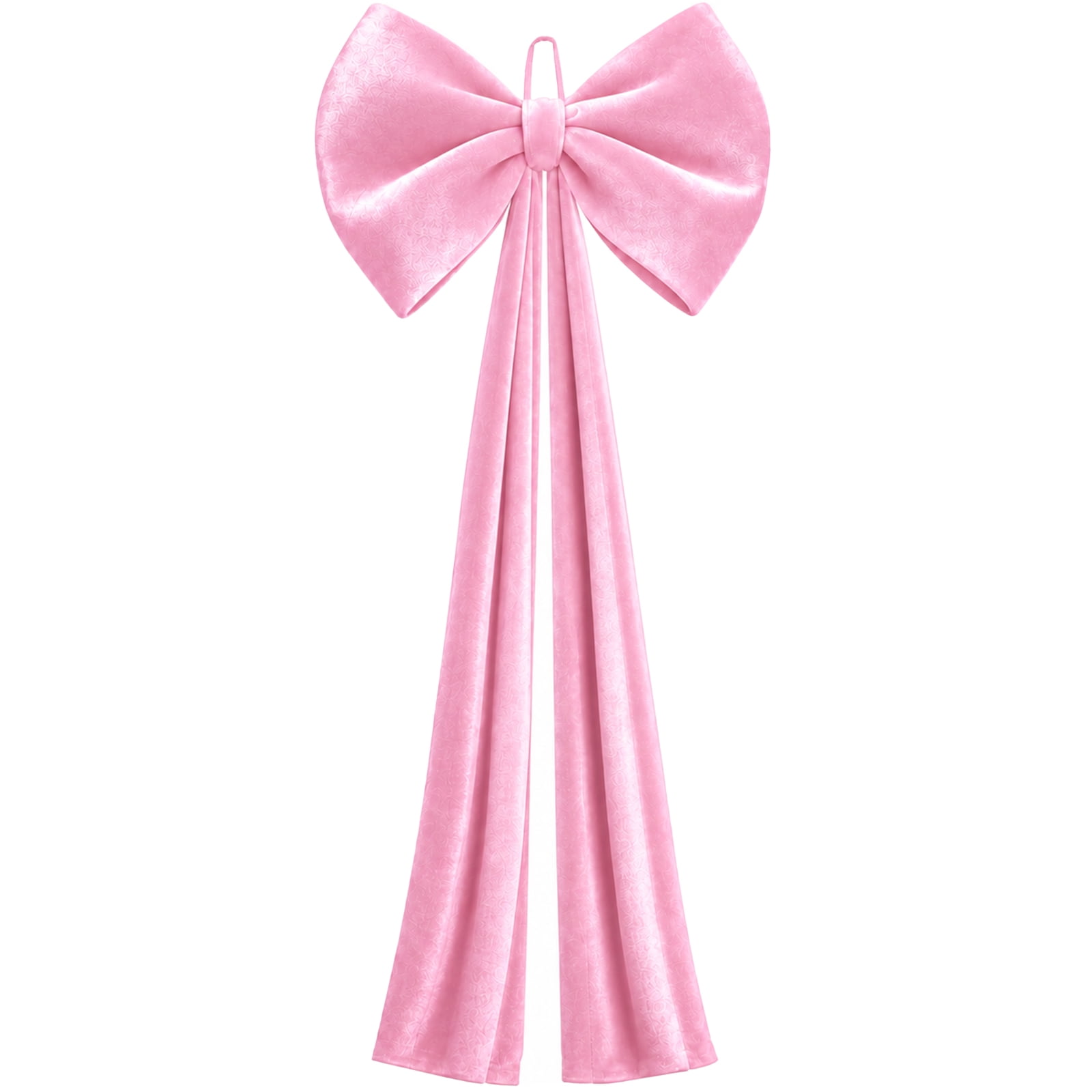 Ayieyill Velvet Christmas Tree Topper Bow, 51 Inch Large Bow for Christmas Tree Decorations (Pink)