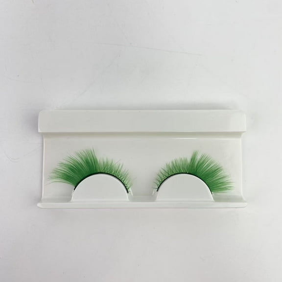 Ayimaskkin False eyelashes,20mm Green Fake Eye Lashes 1 Pair