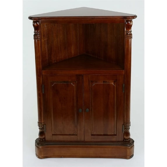 Ayla Corner Cabinet 24Wx35"H in brown wood