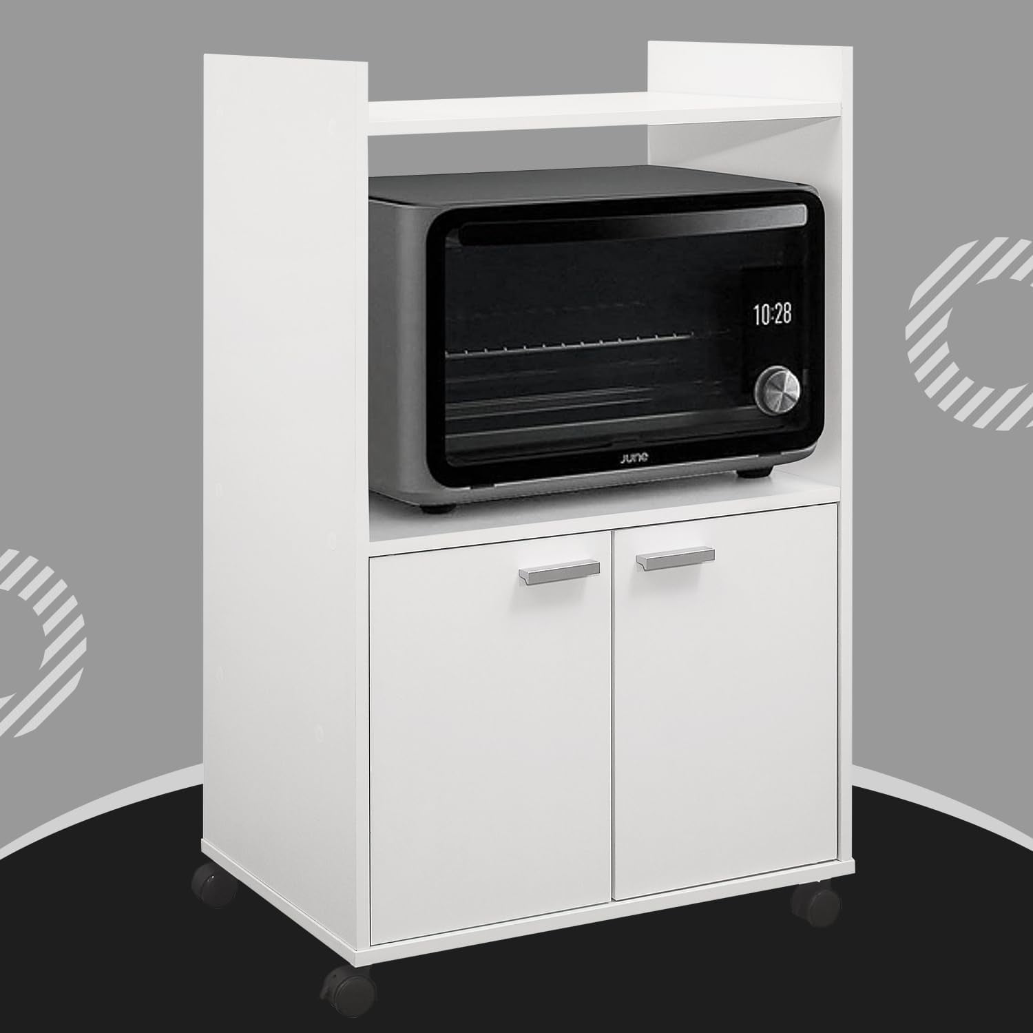 Ayla Microwave with Storage and Upper Shelf for Kitchen Appliances 2 Door