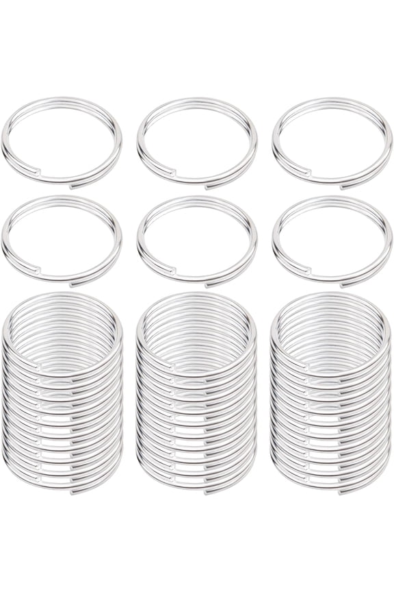 200 Pieces 16 mm Double Loop Split Rings Round Closed Jump Rings Keychain Hoops Wire Ring Connectors for DIY Pendant Necklace Crafts Jewelry Making, Bright Silver
