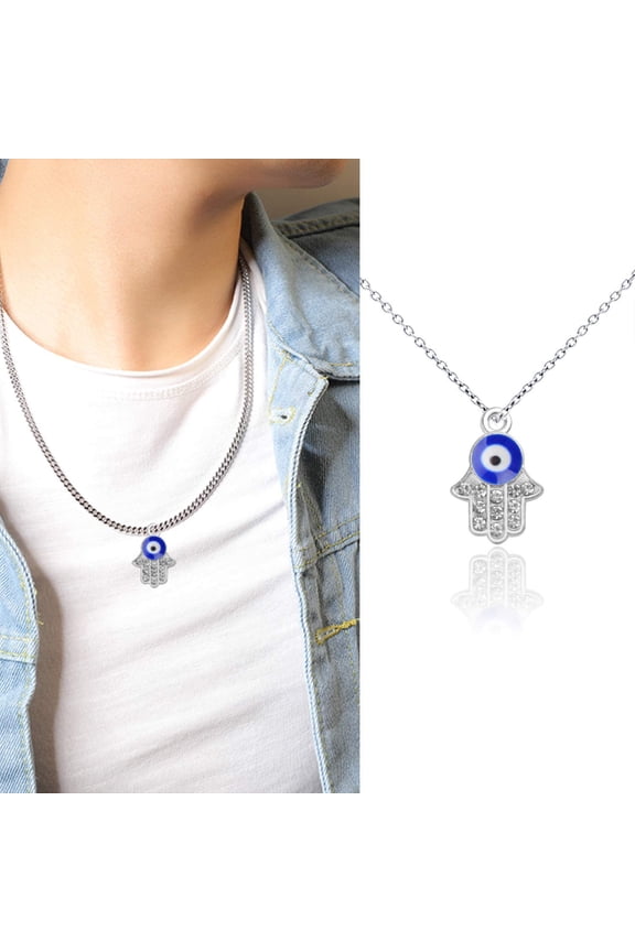 30pcs Hamsa Hand Evil Eye Charms Hand of Fatima Pendants Rhinestones Jewelry Making Findings for DIY Necklace Bracelet,Silver