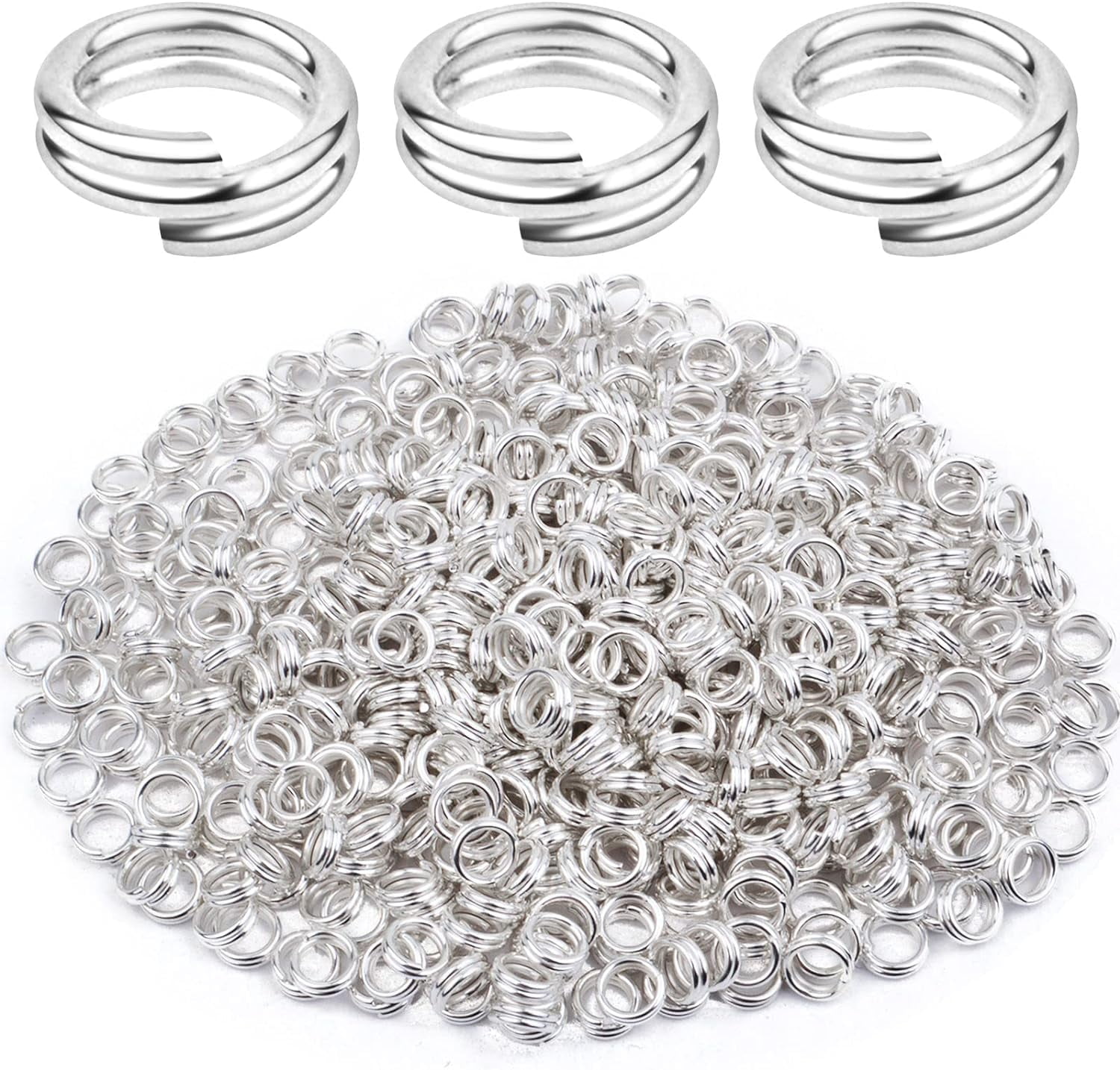 Nice Key Chain Rings Aylifu 500 Pieces 4 mm Round Jump Rings Double Loop Split Rings Mini ...