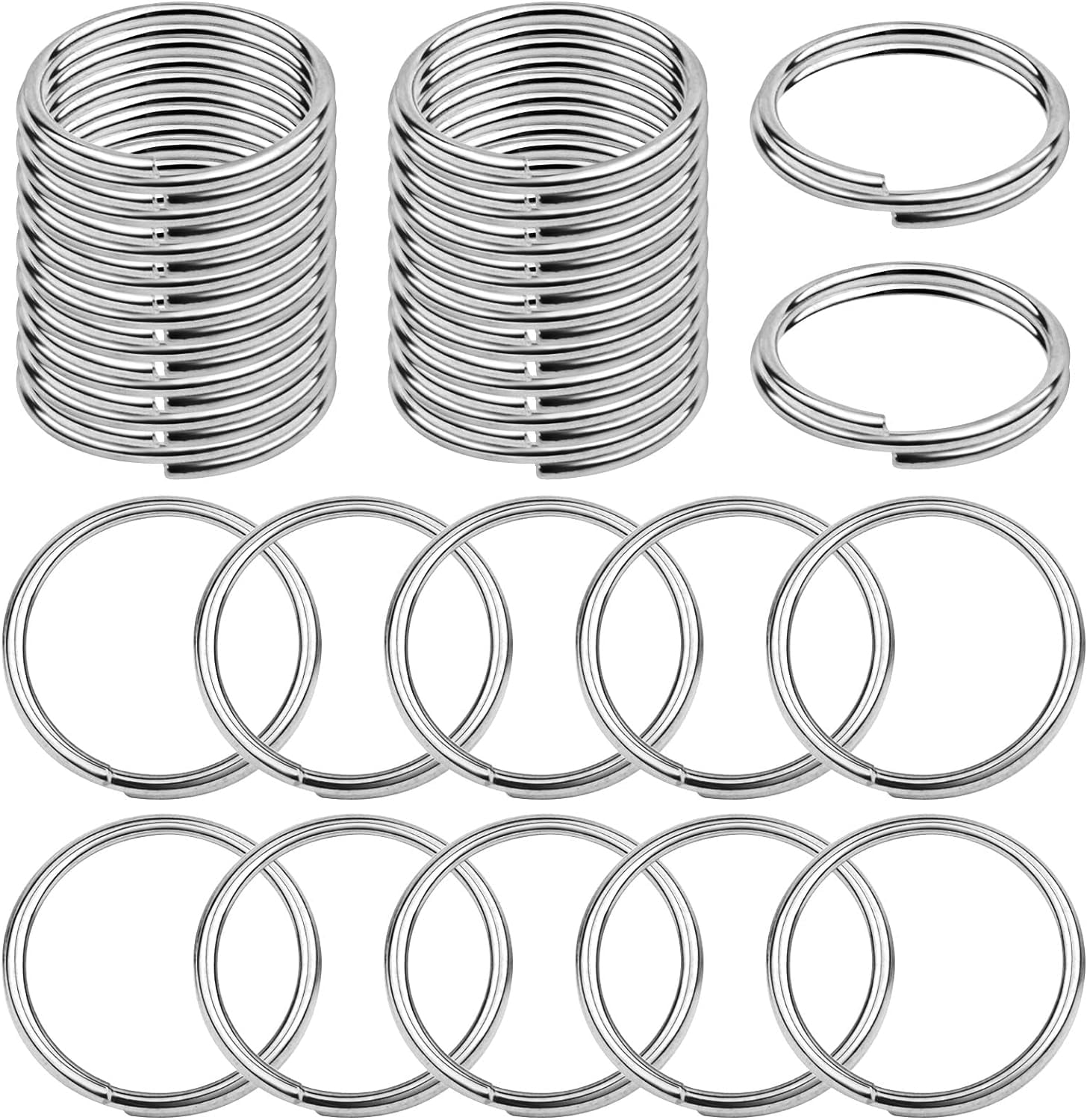 Aylifu 500pcs 10 mm Silver Alloy Split Jump Rings Double Loop Split ...