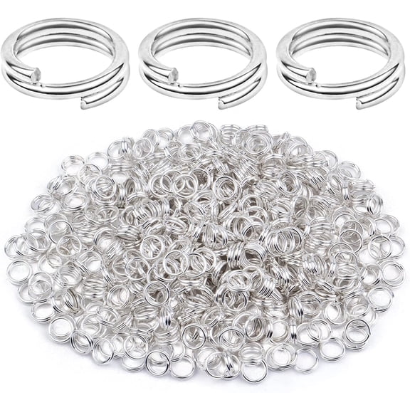 Aylifu 500pcs 5 mm Mini Round Jump Rings Double Closed Split Rings Keychain Wire Ring Connector for DIY Earring Necklace Jewelry Making Craft Projects, Bright Silver