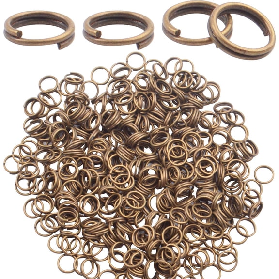 Aylifu Split Rings 6mm, 500 Pieces Double Loop Jump Ring Split Rings Connector for Jewelry Making Key, Bronze