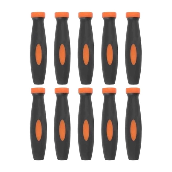 Aymzbd 10 Pieces Rubber File Handles Comfortable Practical Hand Tools Handles for Metal Orange