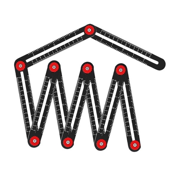 Aymzbd 12/9/6 Fold Multi Angle Measuring Ruler, Perforated Template Tool Finder Ceramic 9 Section